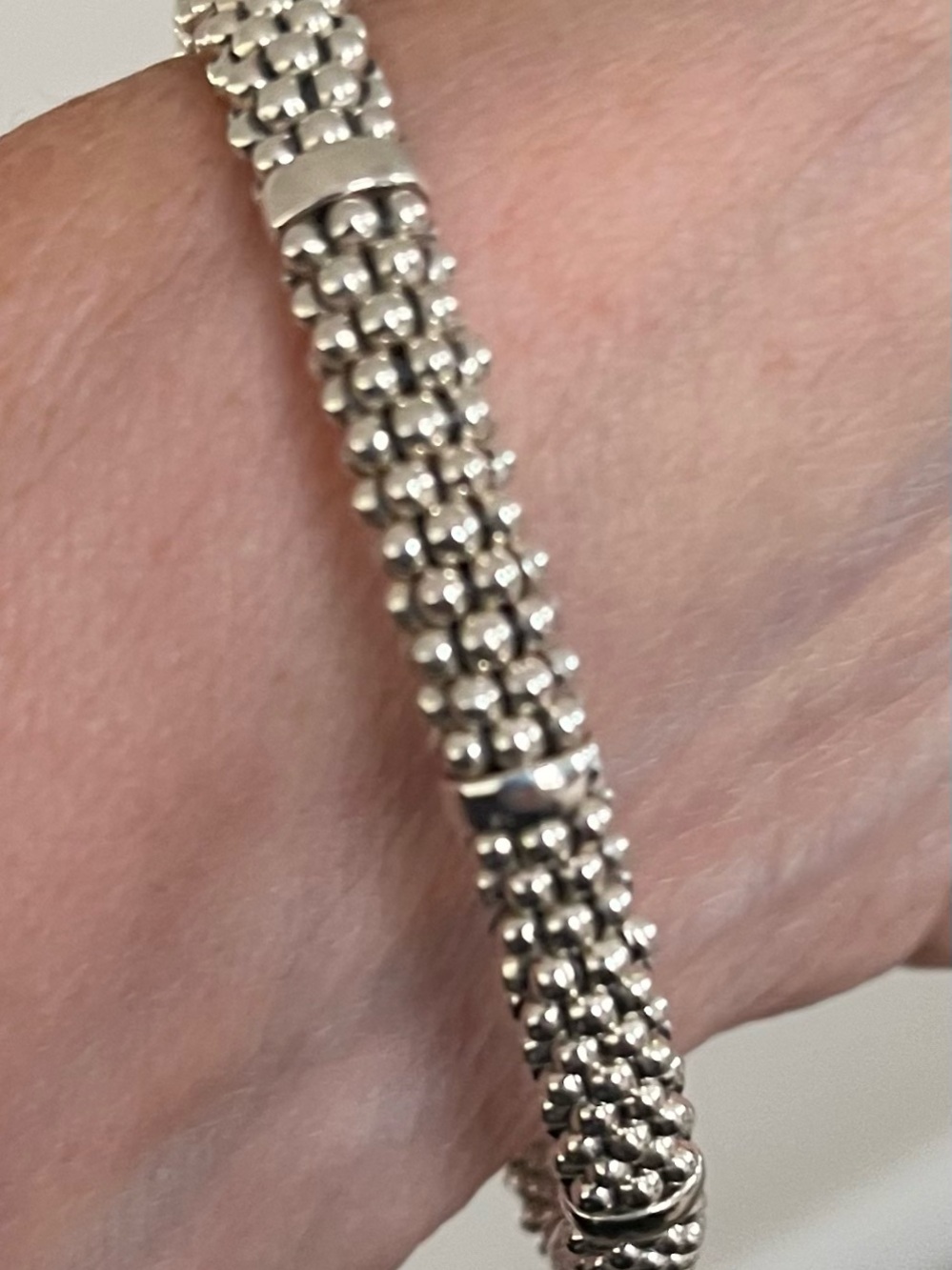 Stunning LAGOS Signature Sterling Silver Caviar Station Bracelet M! - Picture 11 of 16